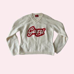 Vintage Moto Guzzi V-Neck Sweater Size Small